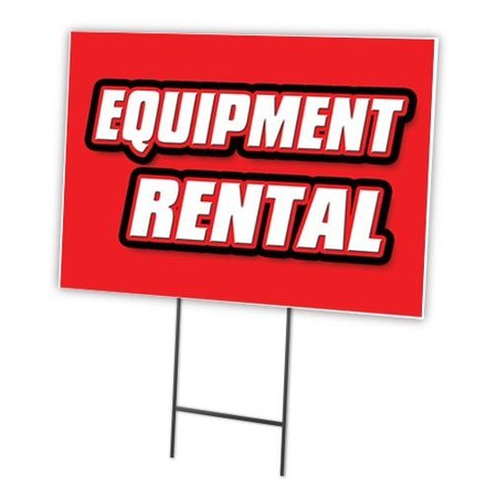 SIGNMISSION Equipment Rental Yard Sign & Stake outdoor plastic coroplast window, C-1216-DS-Equipment Rental C-1216-DS-Equipment Rental